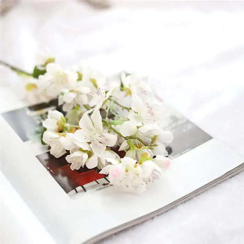 Искусственные Искусственные цветы лист вишни цветы цветочный свадебный букет гостиная горячий букет для украшения шелковый бренд New19APR24