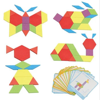 

Educational Wooden Puzzle Box Bricks Montessori Geometric Shape & Color Jigsaw Board Games Gifts Toys for Kids Children