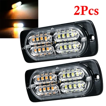 

New 12V-24V 60W Car Strobe Yellow White 20LED-4D-Flashing Warning Beacon Light High-power LEDs Auto Strobe Lights