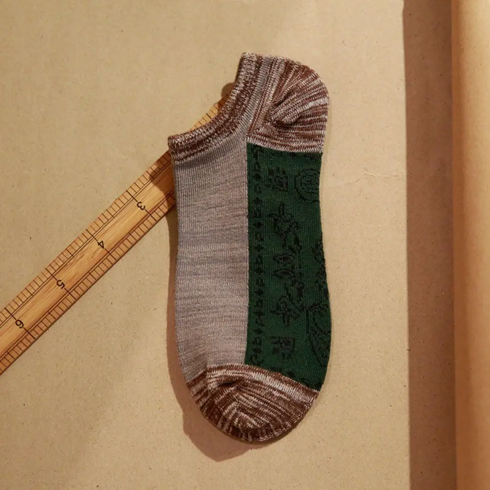 Мужские Лето Ретро Национальный разноцветные хлопковые носки-следки Книги по искусству вентилятор носок
