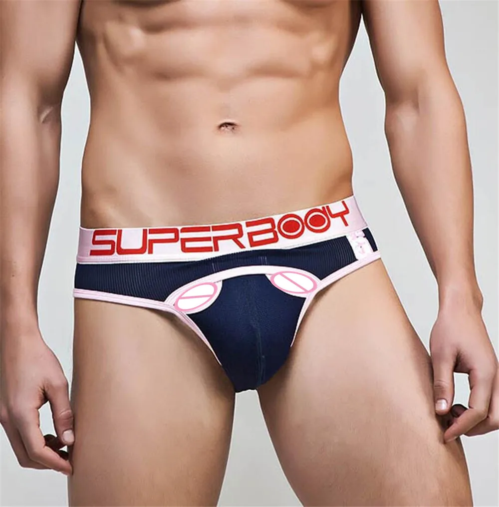 Front Two Hole Mens Briefs Sexy Underwear Male Men Sexy Men Ventilate