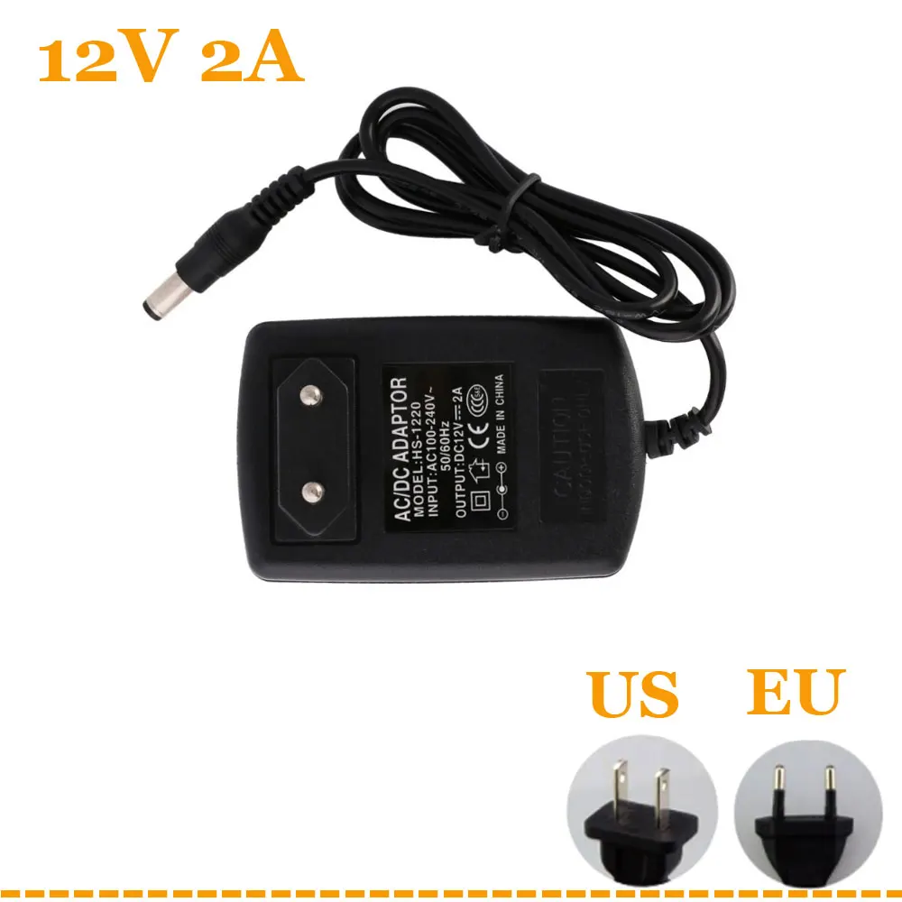 12V 200mA 300mA 500mA 1A 3A 5A 7A 8A источник питания для светодиодной ленты EU US адаптер для AC110-220V в DC 12V опций вилка трансформатора