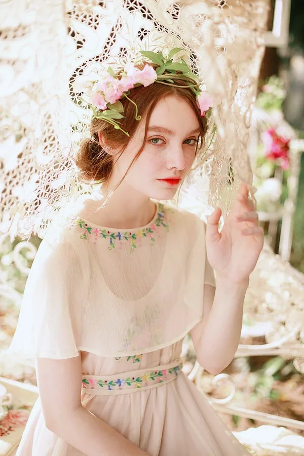 Линетт китайский стиль лето дизайн для женщин высокое качество элегантный течет Бамбуковая ткань Mori для девочек ретро платье с вышивкой