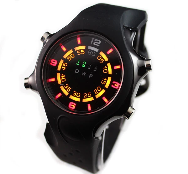 TVG Black Fashion Silicone Binary LED Watch Mens Sport Diving Digital