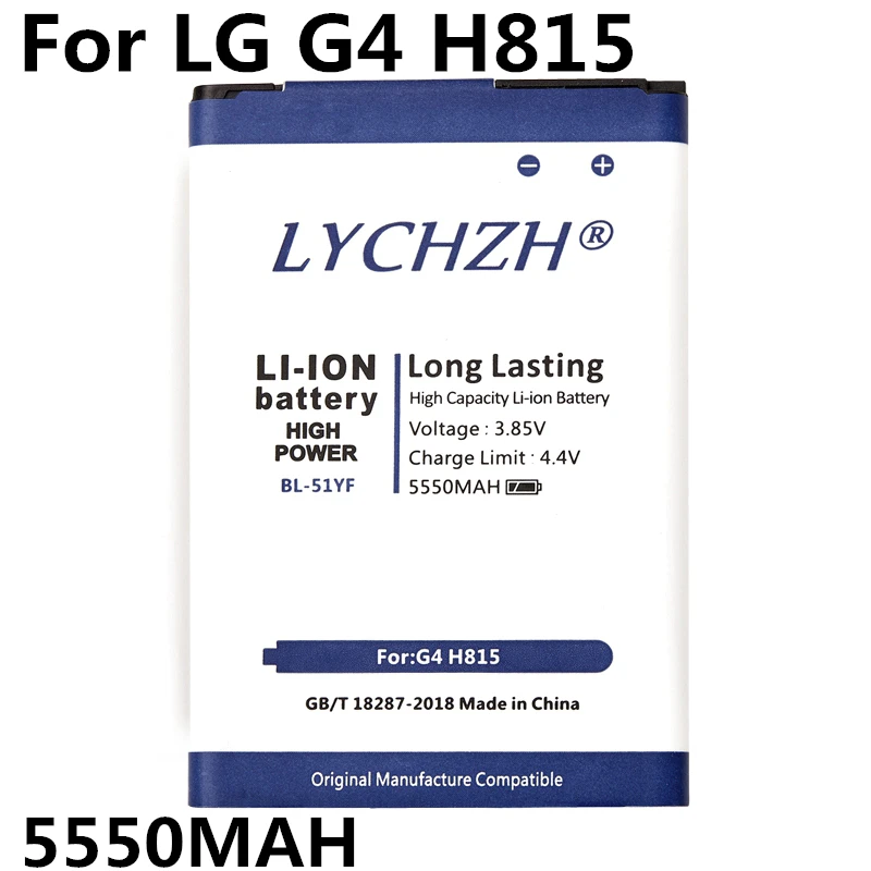 

100% new Original BL-51YF Mobile Phone Battery For LG G4 BL-51YF H815 H818 H810 VS999 F500 Capacity 5550mAh Replacement Battery