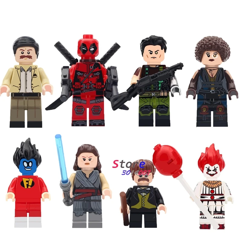 

Single Super Hero Deadpool 2 Domino Cable Peter Rey Professor Flitwick Action building block toys for children