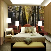Индивидуальные 3D Настенные обои среднего размера картина с лесом за ТВ диван-кровать в качестве фона в гостиной спальни