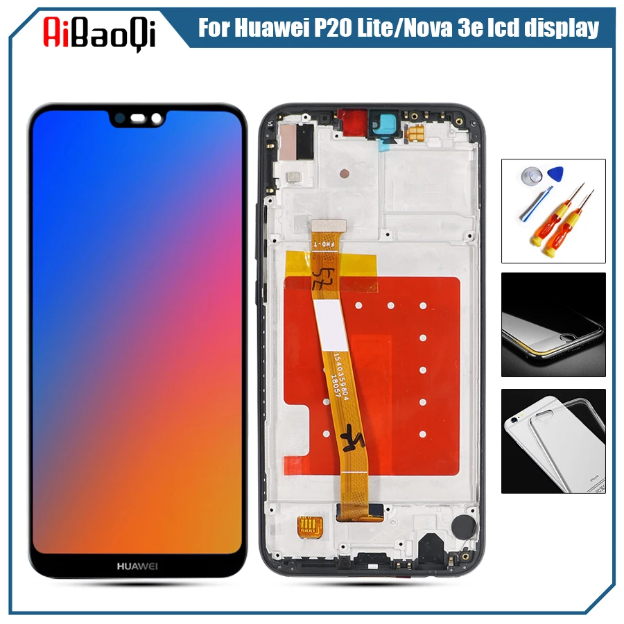 

Huawei P20 Lite LCD Display +Touch Screen Digitizer Assembly Replacement for Huawei Nova 3E LCD Screen 5.84inch With Frame