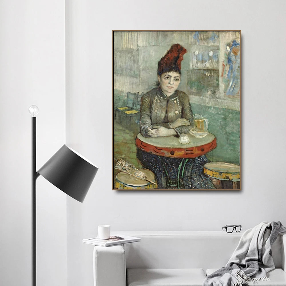 

In the cafй by Vincent Von Gogh Poster Print Canvas Painting Calligraphy Home Decor Wall Art Pictures for Living Room Bedroom