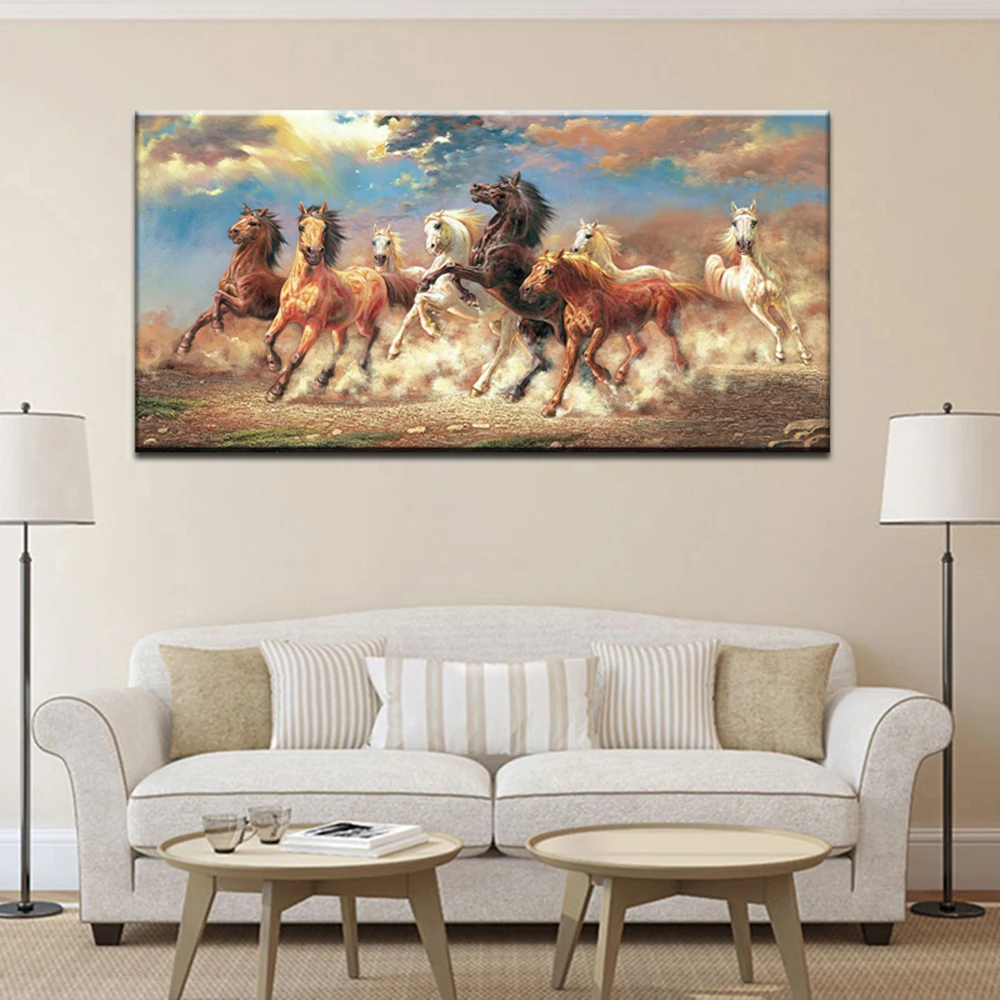 US $5.20 8 Running Horse Animal Modern Printed Oil Painting On Canvas Cotton Wall Paintings Picture For Living Room Wall Art Wall Decor