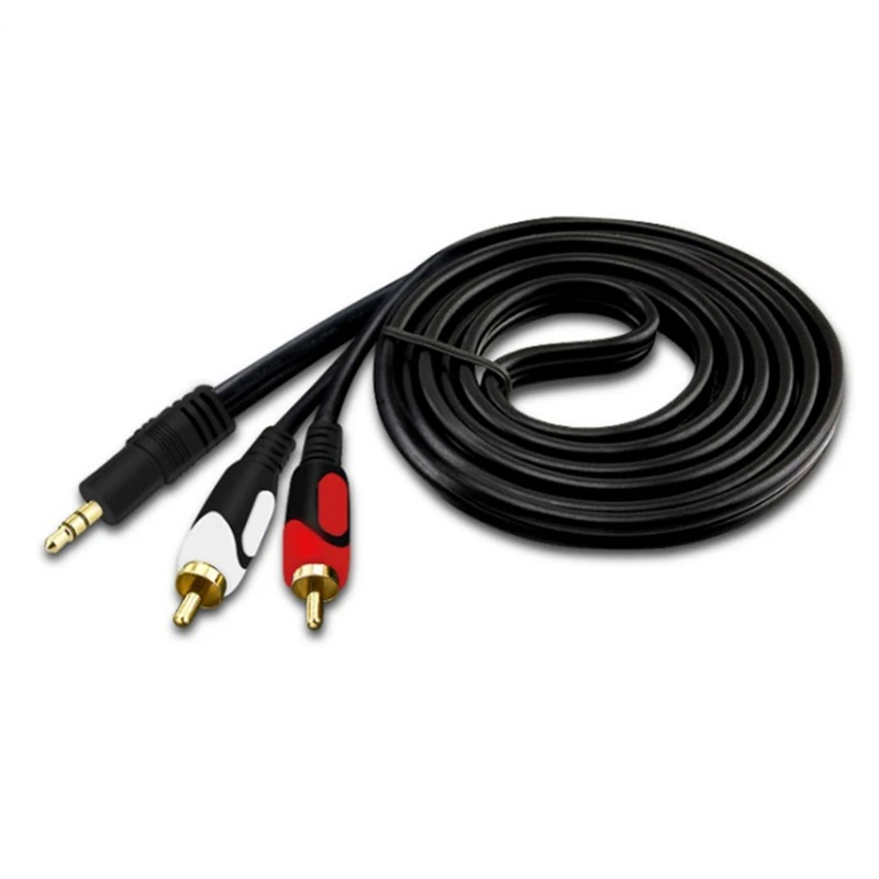 Trumsoon 3.5mm Gold Plated Jack to 2RCA AUX Cord RCA Audio Cable for Laptop MP3 DVD Speaker