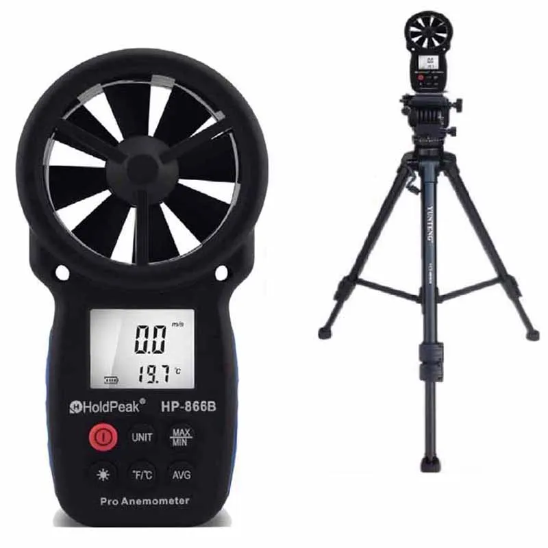 

HoldPeak HP-866B Anemometer Digital Anemometer Wind Device Handheld Carry Bag Wind Speed Measuring Instruments Anemometer