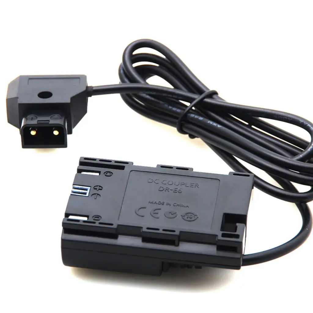 

D-Tap to LP-E6 Fully Decoded Dummy Battery Adapter 36" Adapter Cable DC Coupler DR-E6 for Canon 5D II/III/IV 60D 70D 80D