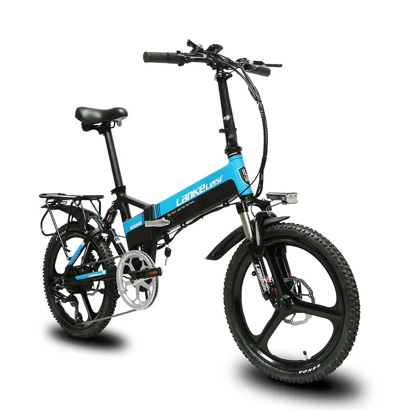 Sale Cyrusher G550 Folding full suspension electric bike mechanical disc brake 7 speeds 3 knife wheel e bicycle 0