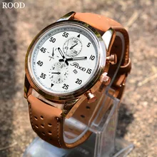 Mens Watches Sports Leather Strap Quartz Watch Waterproof Man Rood Brand Clock Male Wristwatches Quartz-Watch Relogio Masculino