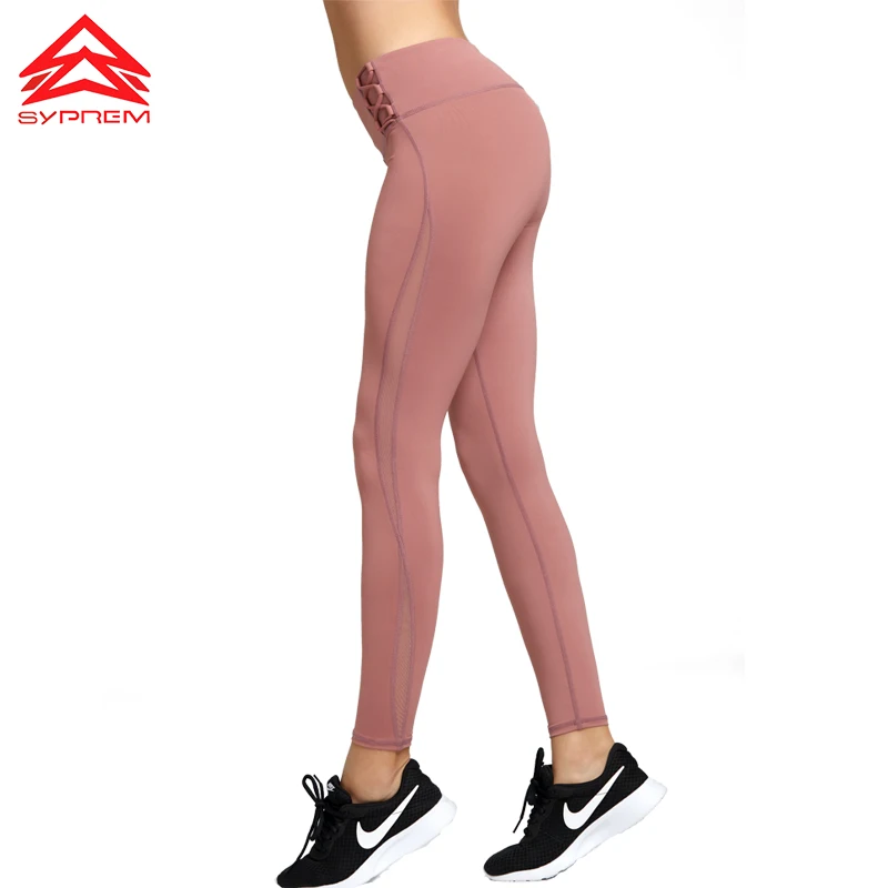 SYPREM штаны для йоги женские сетчатые леггинсы с высокой талией для йоги розовые леггинсы для спорта высокие эластичные новые сексуальные брюки для йоги для девочки Леггинсы, 18FP3019 - Цвет: PINK