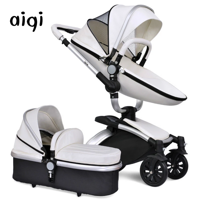 Aiqi Poussette De Luxe Pour Bebe Panier Pour Nouveau Ne 2 En 1 Poussette High Paysage Avec Nacelle A Rotation 360 Degres Aliexpress