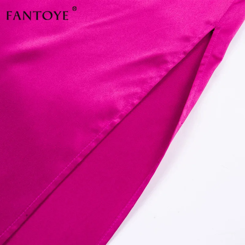 Fantoye, атласное сексуальное длинное платье с высоким разрезом, женское облегающее весеннее Платье макси с v-образным вырезом и открытой спиной, винтажные вечерние платья, летнее платье Vestidos