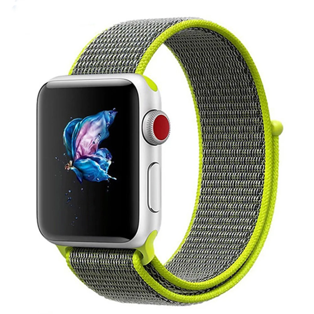 От MU SEN тканый нейлоновый ремешок для apple watch 42 мм 38 версия спортивные тканевые