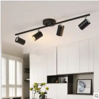 Nordic living room TV background wall ceiling mounted led track lights clothing store cloakroom ceiling spotlight Nordic living room TV background wall ceiling mounted led track lights clothing store cloakroom ceiling spotlight