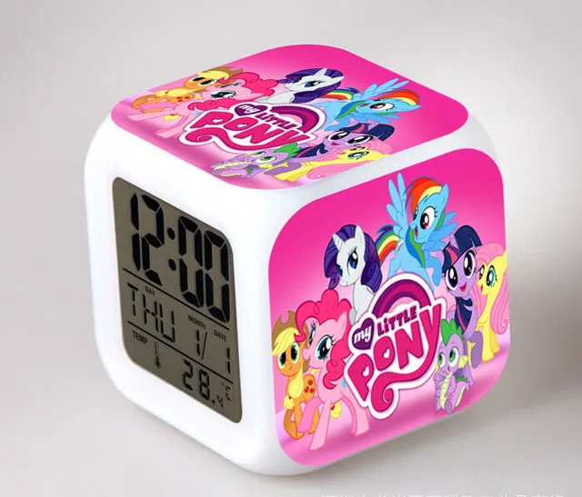 My Little Pony Night Light LED 7 Color Flash Changing Digital Alarm