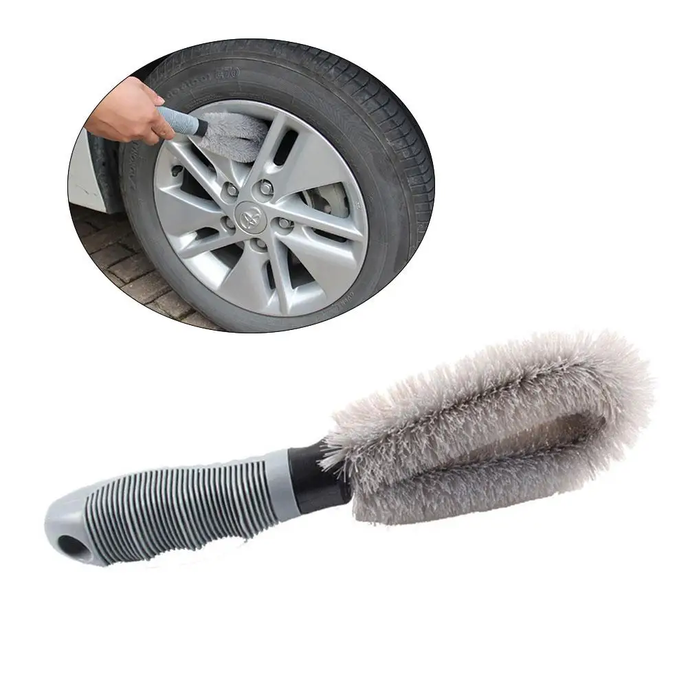 Car Wheel Cleaning Brush Tire Rim Scrub Brush Soft Alloy Brush Cleaner Tie Auto Motorcycle Bike