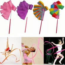 4 м красочные ленты для спортзала, танцевальная лента, художественная гимнастика, балетный стример, вертлюга, палочка для профессиональной гимнастики