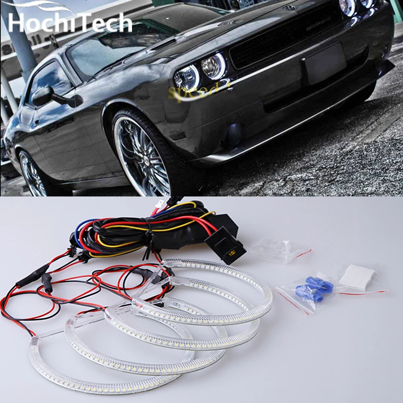 

Excellent SMD 5050 LED white headlight halo angel demon eyes kit for Dodge challenger 2008 2009 2010 2011 2012 2013 2014