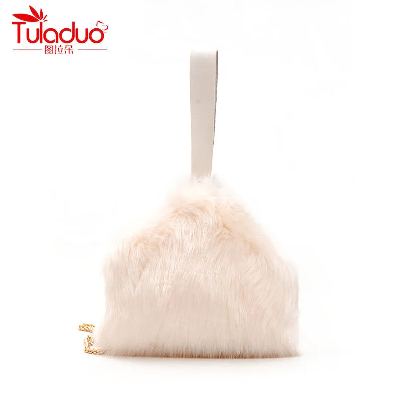 

Fashion Leather Patchwork Women Messenger Bags triangle Tote Bag Women Crossbody For Women Handbags Fur Party Clutch Bag Sac