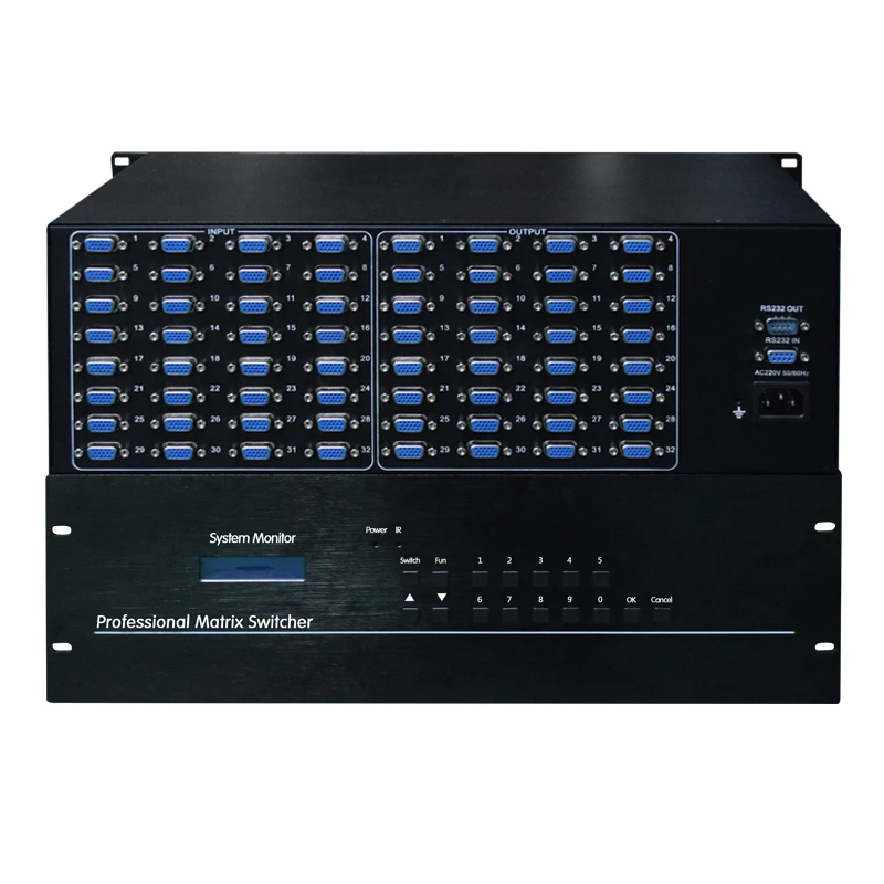

32 input and 32 output VGA matrix swtich 32x32 video switcher RS232 IR remote control Auto Loop 1080P