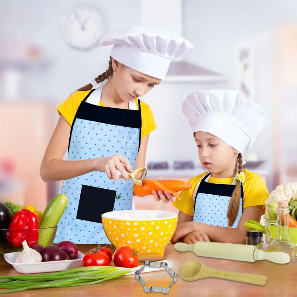 NEW 11pcs/set Food Kitchen Toy Kids Cooking Baking Toy Set Role Play Kitchen Utensils Baking Tools Cake Apron For Girl Boy Kid