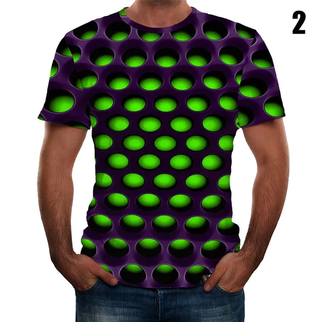 Funny Hypnosis 3D T-Shirt Men Womens Colorful Print Casual Short Sleeve Tee Tops