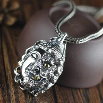 

BOCAIS925 Silver Taiyin Handmade Man's Drop of Successful Buddha and Devil