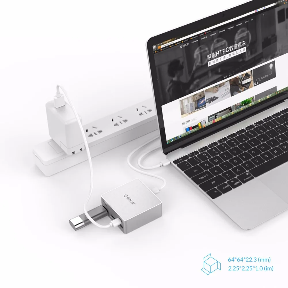 ORICO алюминиевые док-станции для ноутбука TYPE-C-TYPE-C HDMI конвертер для нового Macbook ноутбука Настольный ПК с 3 USB3.0 концентратор