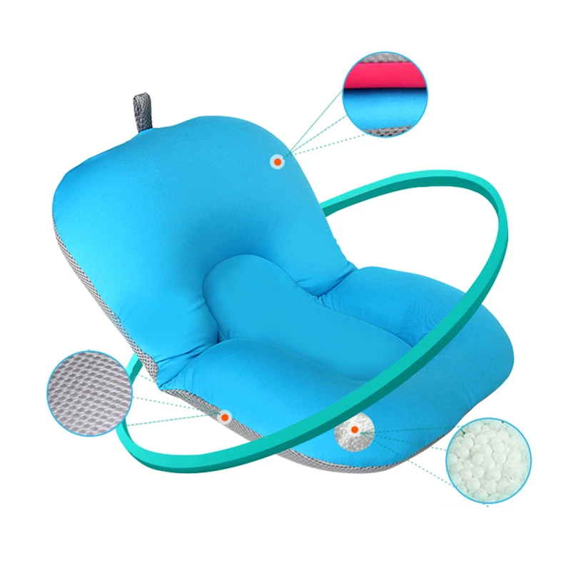 High Quality Anti-skid Baby Bathing Mat Baby Bathtub Shower Cushion Non-Slip Security Soft Baby Bath Pad Newborn Seat