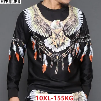 

spring men fashion Hoodies Sweatshirts high street plus size big 8XL 9XL 10XL pull over sports Sweatshirts novel coat cool 56 60