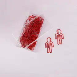 Красный мальчик в форме искусственные бумажные зажимы мультфильм скрепка для бумаги специальная Скрепка Kawaii Канцелярские товары офисные