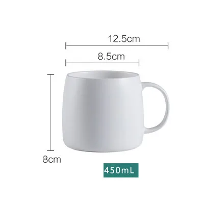 Матовые кружки в скандинавском стиле, керамическая чашка для еды, Офисная ручка, чашка для домашнего молока, чашка для питья - Цвет: Белый