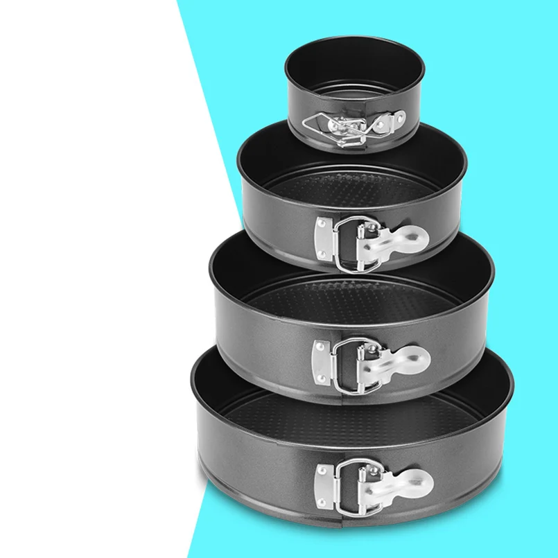 

Carbon Steel Circle Cake Mold Diameter12/18.5/23/26cm Non-stick Coating Buckle Removable Bottom Design Chiffon Cake Moulds