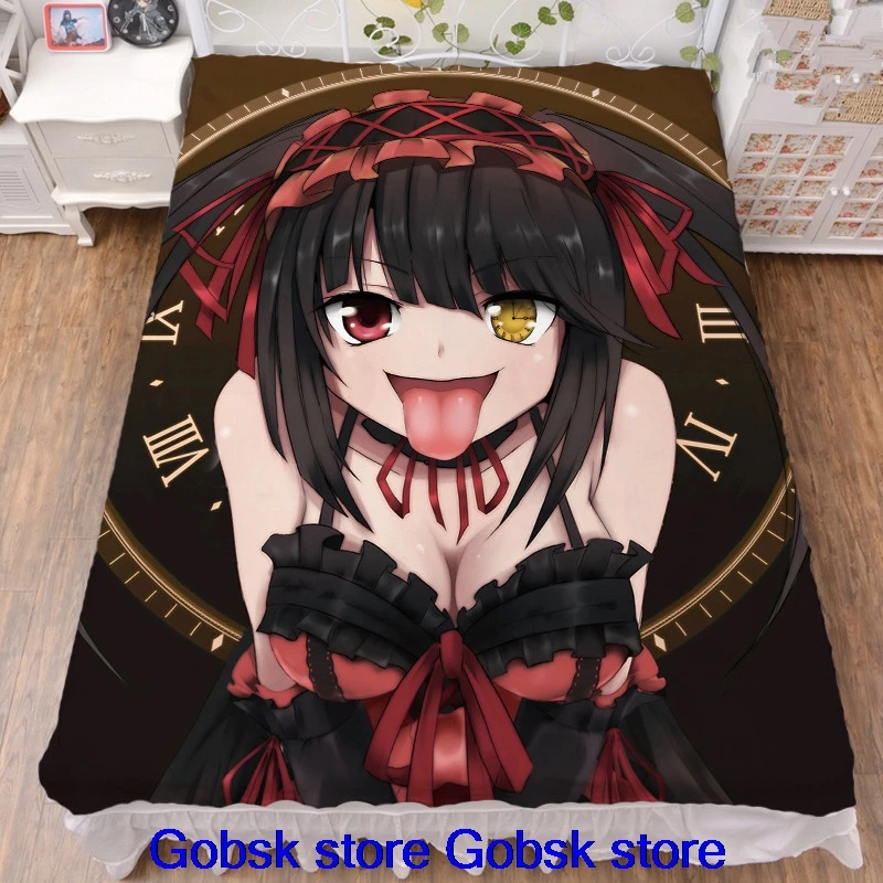 150x200 см японское аниме Дата Живая сексуальная девушка персонажи Tokisaki Kurumi кошмар Elohim простыня и одеяло летнее одеяло