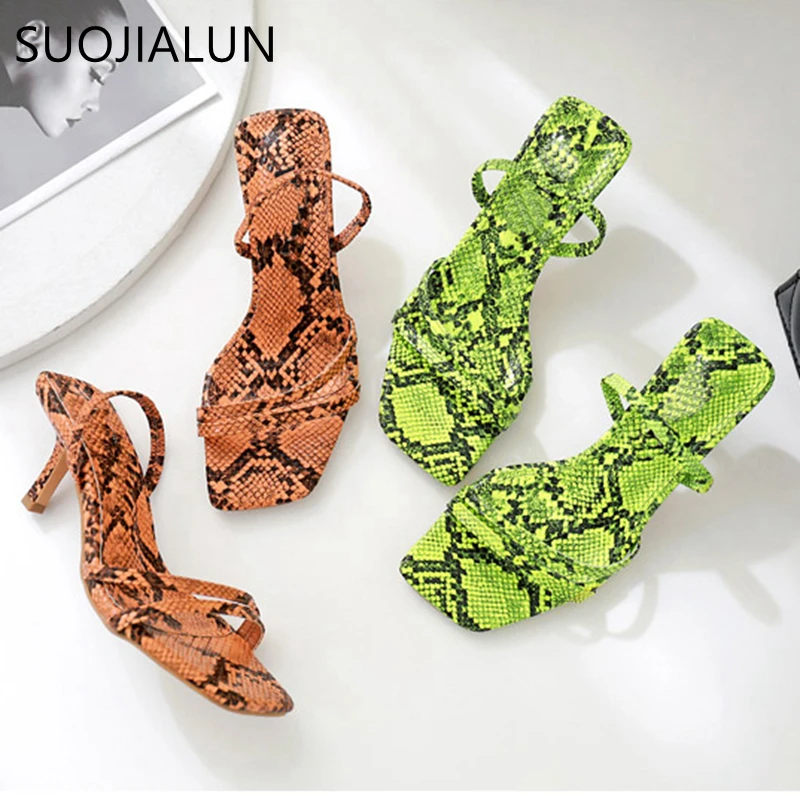 2019 Summer Prints Snakeskin Grain Women Slippers Sandals Sexy Thin High Heels Sandals Woman Beach Flip Flop Slides Shoes 2019 Summer Prints Snakeskin Grain Women Slippers Sandals Sexy Thin High Heels Sandals Woman Beach Flip Flop Slides Shoes