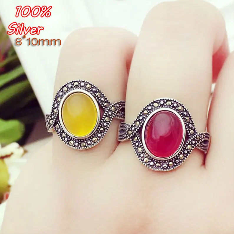 100% Sterling 925 Silver Color DIY Jewelry Adjustable Oavl Ring Blank Inner 8*10MM Setting Gemstone Base Tray Antique Plate | Украшения и