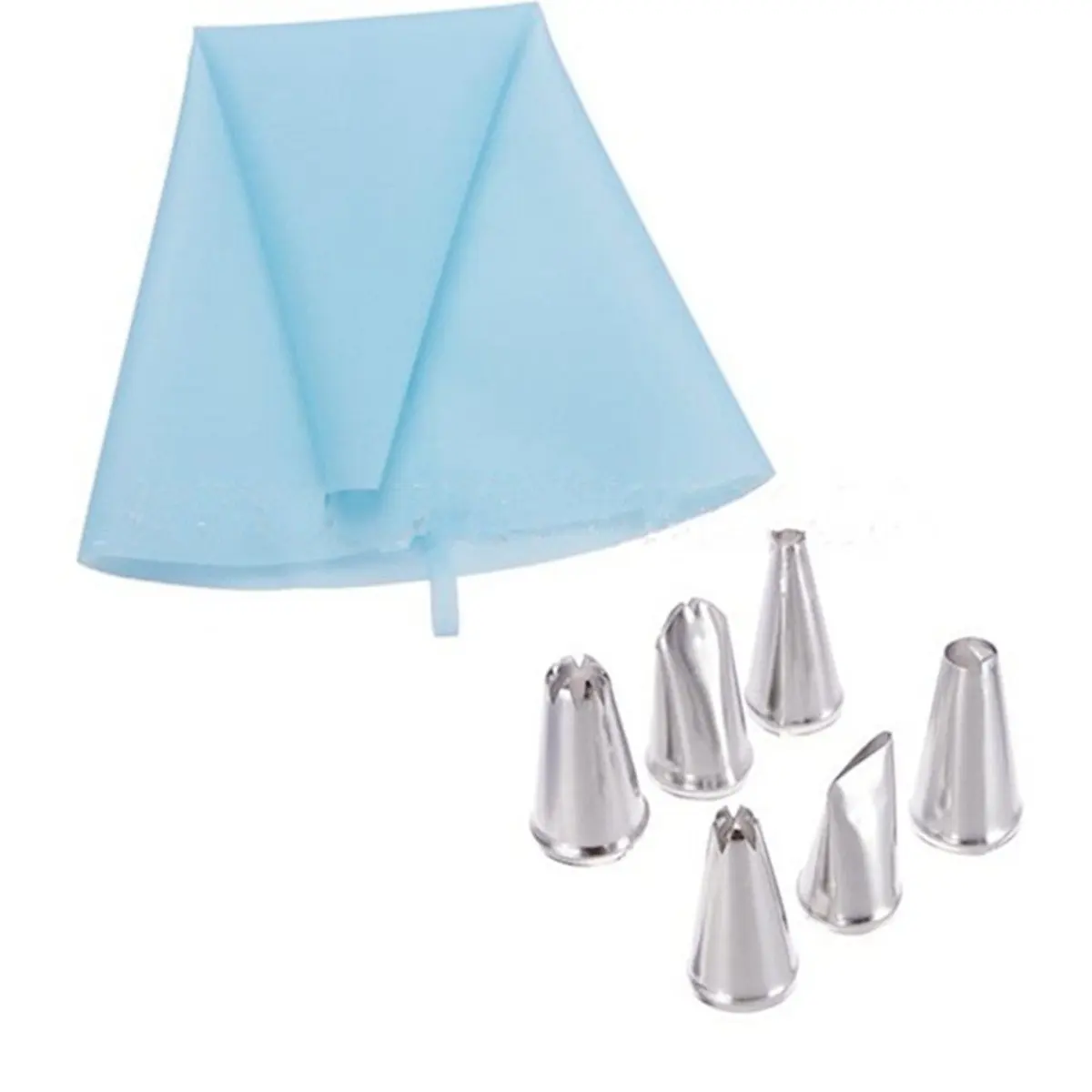 

FLST 6 Pcs Douille Inox + Poche Patisserie A Douille Silicone