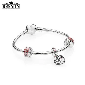 

RONIN 100 %925 Sterling Silver Original Reprint High Quality 1:1 Leaf Love Plating White Gold Bracelet With Logo Free Mail