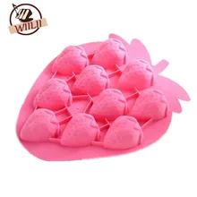 1 шт. силиконовых кейсов милая, в форме клубники Fondant(сахарная) пресс-форм для шоколадная форма льда лоток для мыла кекса пресс-форма для детского дня рождения торт декоративные инструменты