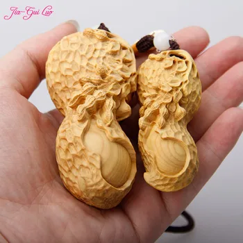 

JIA-GUI LUO Peanut boxwood carved car pendant decoration wooden crafts home decoration pendant Valentine 's Day gift A008