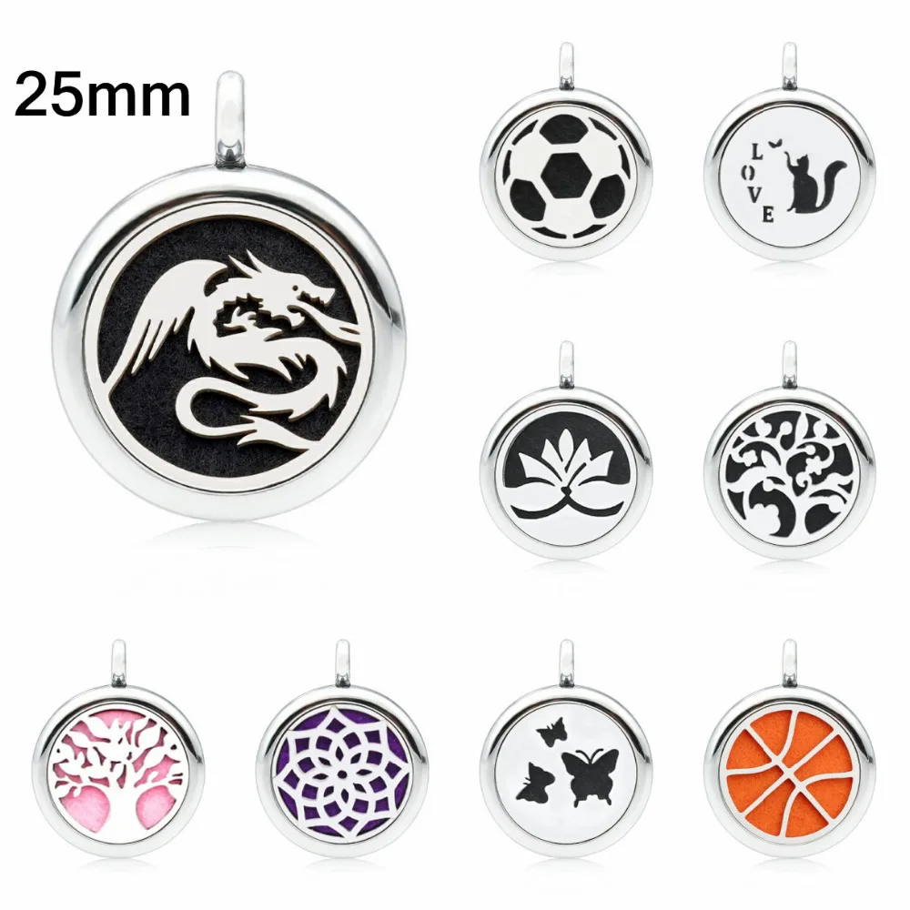 

New arrival Dragon 25mm Aromatherapy Locket Soccer Perfume Essential Diffuser Locket pendant As Gift (free chain & 5pads)