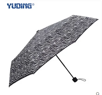 

Free shipping fashion Zebra stripes adult three folding sun rain umbrella outdoor practical non-automatic men women umbrella