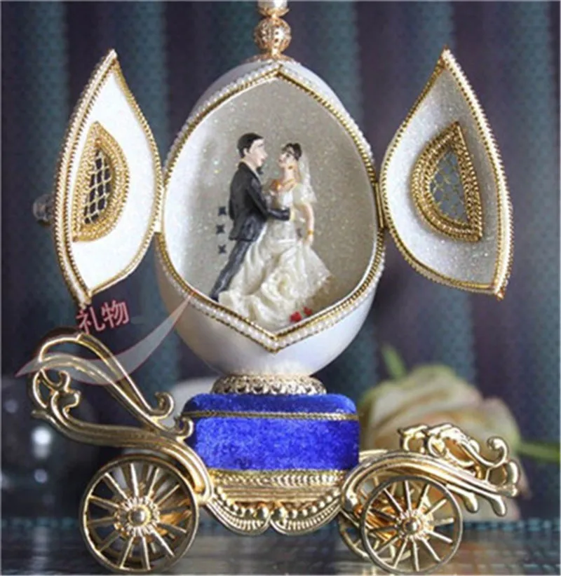 Высокое качество жемчужно-белая королевская музыкальная шкатулка из яичной скорлупы, Музыкальная шкатулка с танцующей балериной, роскошная музыкальная шкатулка для пар, свадебный подарок
