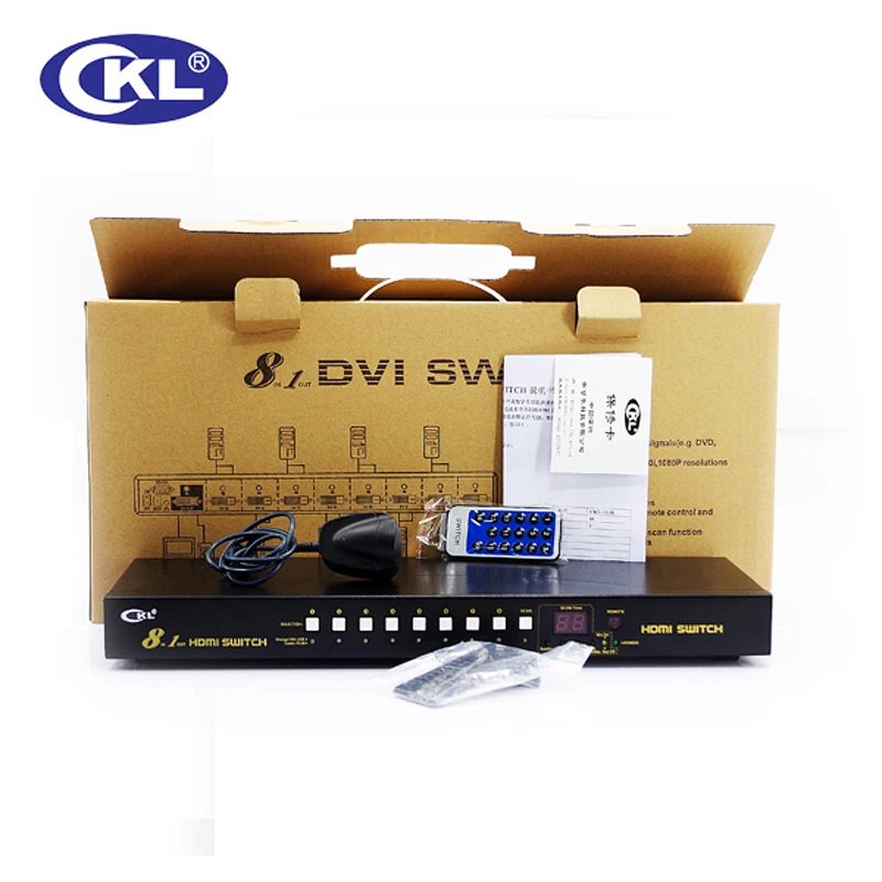 5 개/몫 ckl 자동 hdmi 스위치 8 포트 in 1 wih ir 원격 rs232 제어 지원 3d 1080 p edid 자동 감지 랙 마운트 CKL-81H